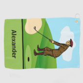 Serviette De Golf Pitch Shot by Panic-stricken Duffer (Horizontal)