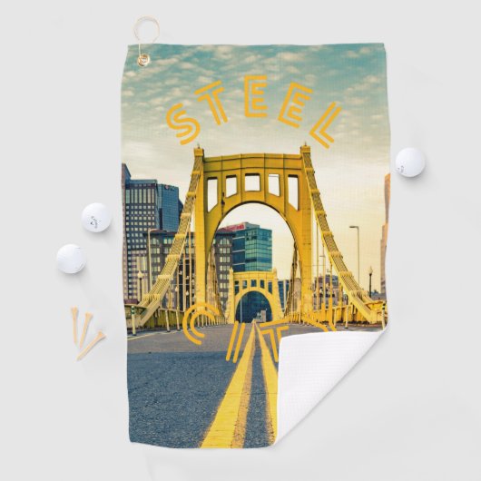 Serviette De Golf Pittsburgh Steel City Skyline Bridge Pennsylvanie (En situation)