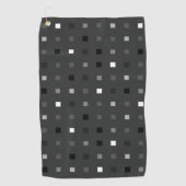 Serviette De Golf Pixels Joués Vérifier le Motif noir gris (Devant)