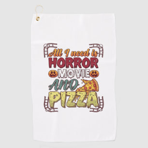Serviette De Golf Pizza Film d'Horreur Halloween Citrouille Crâne Tr