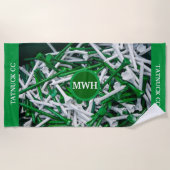 Serviette de golf/plage Customisée Monogramme (Devant)