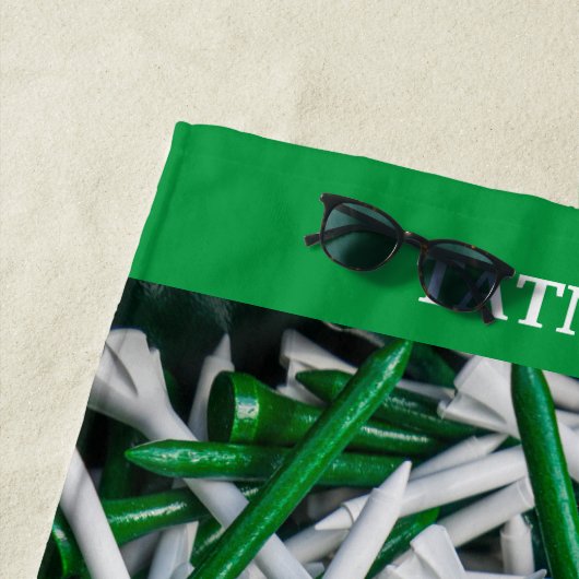 Serviette de golf/plage Customisée Monogramme (En situation)