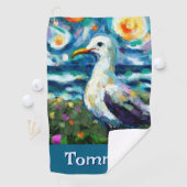 Serviette De Golf Plage de style Seagull Van Gogh Personnalisée (En situation)