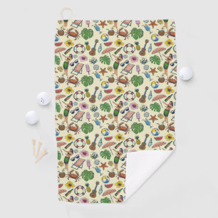 Serviette De Golf Plage hawaïenne colorée motif à thème tropical