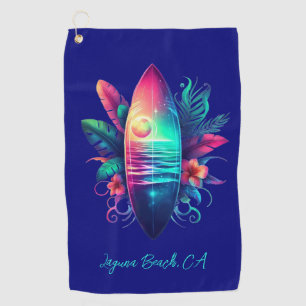 Serviette De Golf Plage Tropical Surboard