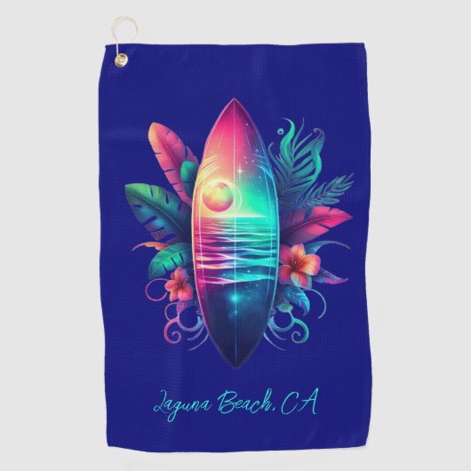 Serviette De Golf Plage Tropical Surboard (Devant)