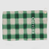 Serviette De Golf Plaid à la crème verte (Horizontal)
