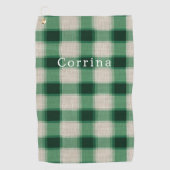 Serviette De Golf Plaid à la crème verte (Devant)