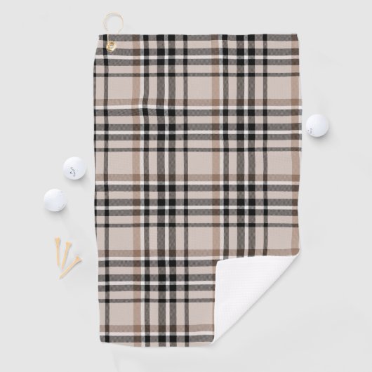 Serviette De Golf Plaid beige (En situation)
