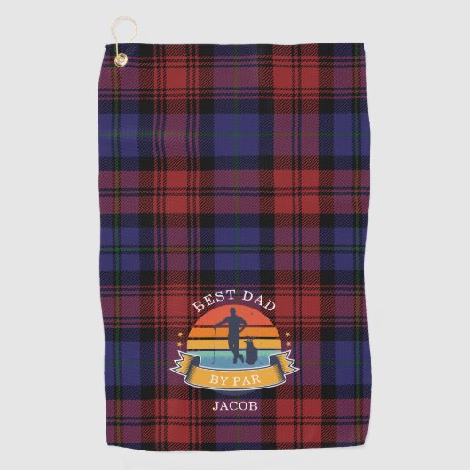 Serviette De Golf Plaid Best Papa Par Par Fête des pères (Devant)
