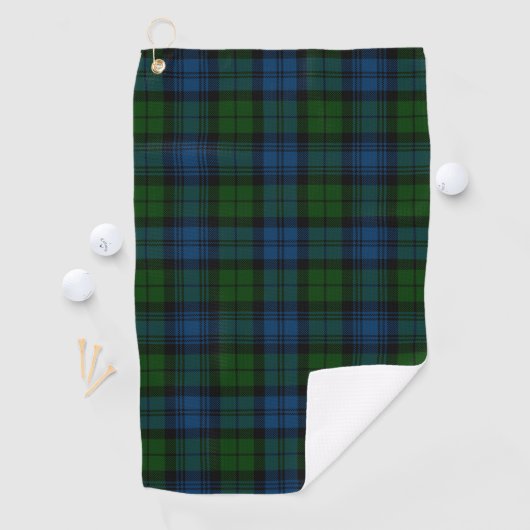 Serviette De Golf Plaid Clan Campbell Militaire Blue Green Tartan (En situation)