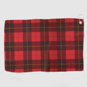 Serviette De Golf Plaid Clan Wallace Rouge Black Check Tartan (Horizontal)