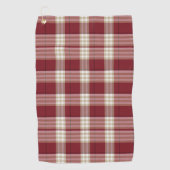 Serviette De Golf Plaid Classique Rouge Beige (Devant)