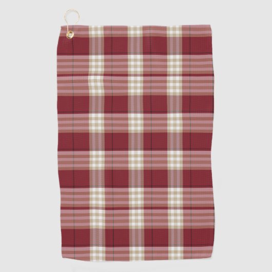 Serviette De Golf Plaid Classique Rouge Beige (Devant)