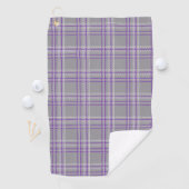 Serviette De Golf Plaid classique tartan. Gris, lilas (En situation)
