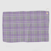 Serviette De Golf Plaid classique tartan. Gris, lilas (Horizontal)