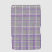 Serviette De Golf Plaid classique tartan. Gris, lilas (Devant)