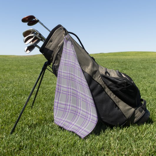 Serviette De Golf Plaid classique tartan. Gris, lilas (Vert)