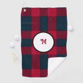 Serviette De Golf Plaid de buffle monogramme (En situation)