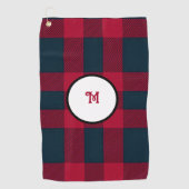 Serviette De Golf Plaid de buffle monogramme (Devant)