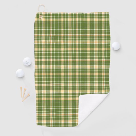 Serviette De Golf Plaid Écossais Orange Et Vert (En situation)