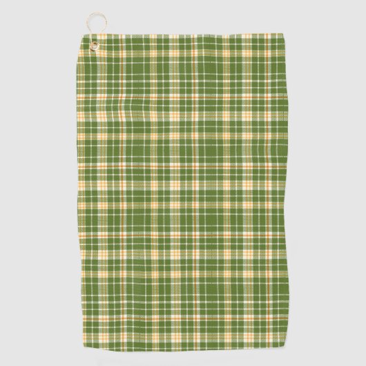 Serviette De Golf Plaid Écossais Orange Et Vert (Devant)
