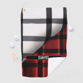 Serviette De Golf Plaid Moderne Abstraite Rouge Noir Plaid Collectio (En situation)