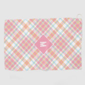 Serviette De Golf Plaid Monogramme personnalisé / Motif Tartan (Horizontal)