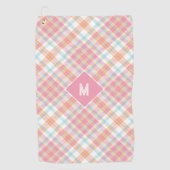 Serviette De Golf Plaid Monogramme personnalisé / Motif Tartan (Devant)