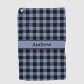 Serviette De Golf Plaid noir et bleu personnalisé, Plaid Buffalo (Devant)