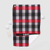Serviette De Golf Plaid Populaire Abstrait Rouge Noir Plaid Collecti (En situation)