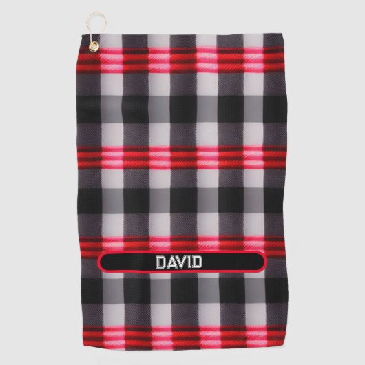 Serviette De Golf Plaid Populaire Abstrait Rouge Noir Plaid Collecti (Devant)