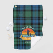 Serviette De Golf Plaid Tartan Fête des pères Meilleur Papa Par Par  (En situation)