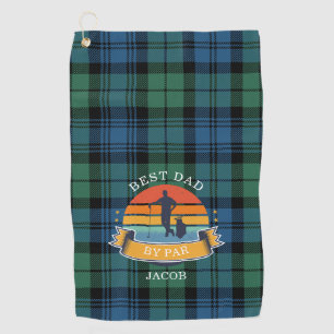 Serviette De Golf Plaid Tartan Fête des pères Meilleur Papa Par Par 