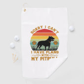 Serviette De Golf Plans de boisson Chien Pitbull Rétro Coucher de so (En situation)