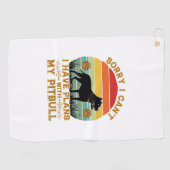 Serviette De Golf Plans de boisson Chien Pitbull Rétro Coucher de so (Horizontal)