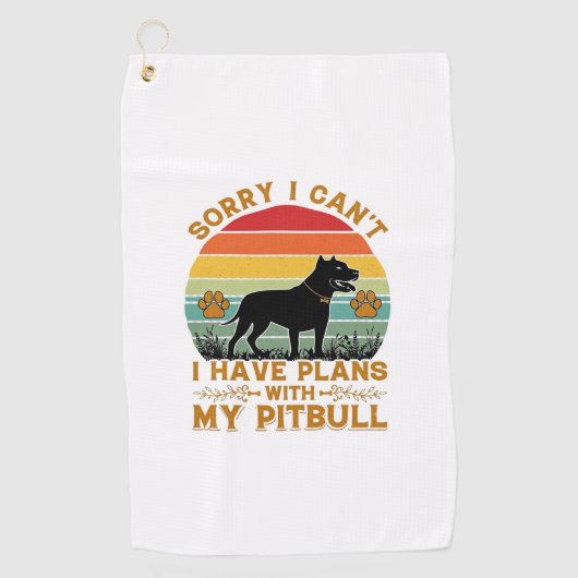Serviette De Golf Plans de boisson Chien Pitbull Rétro Coucher de so (Devant)