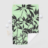 Serviette De Golf Plante de bambou vert menthe et noir (En situation)