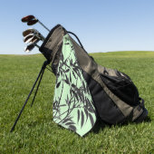Serviette De Golf Plante de bambou vert menthe et noir (Vert)