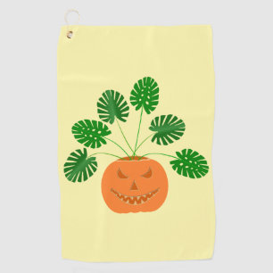 Serviette De Golf Plante Halloween Monstera en Citrouille