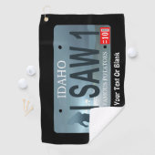 Serviette De Golf Plaque de licence Idaho "I Saw 1" Sasquatch (En situation)