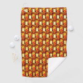 Serviette De Golf Plaques rectangulaires marron-orange sculptées et (En situation)