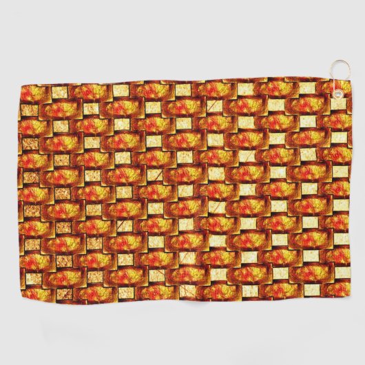 Serviette De Golf Plaques rectangulaires marron-orange sculptées et (Horizontal)