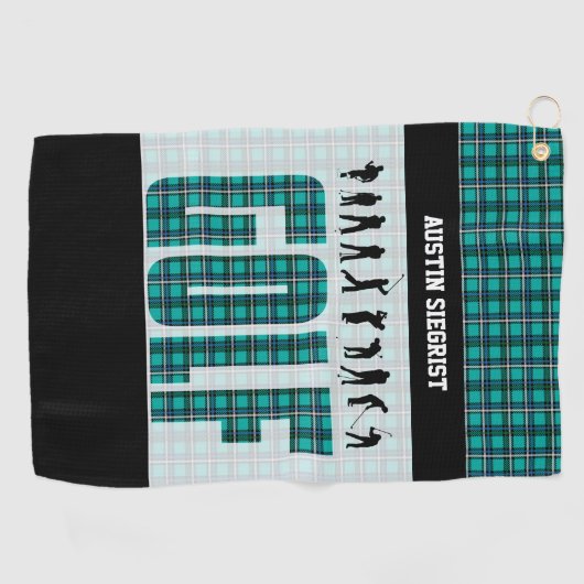 Serviette De Golf Play Golf - Turquoise (Horizontal)