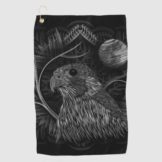 Serviette De Golf Pleine lune de faucon (Devant)