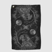 Serviette De Golf Pleine lune de faucon (Devant)