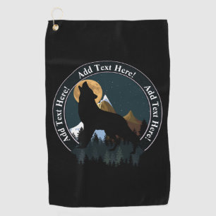 Serviette De Golf Pleine lune de Howling Wolf