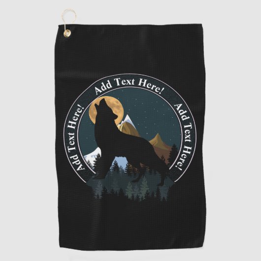 Serviette De Golf Pleine lune de Howling Wolf (Devant)