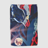Serviette De Golf Pleine lune Wolf Wolf (Devant)