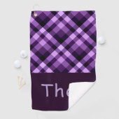 Serviette De Golf Plum moderne violet Plaid Monogramme Golf Serviett (En situation)